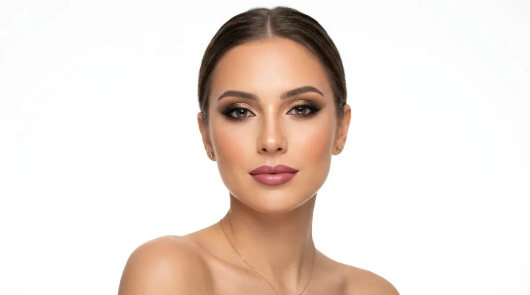 Collection of diverse makeup looks showcasing various techniques and color palettes on model