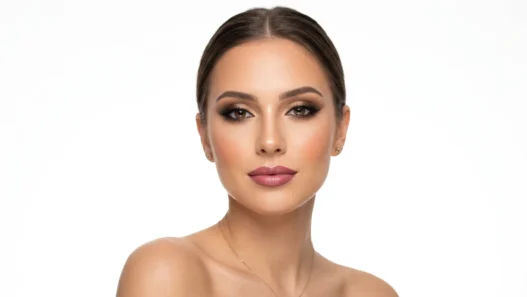 Collection of diverse makeup looks showcasing various techniques and color palettes on model