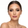 Collection of diverse makeup looks showcasing various techniques and color palettes on model