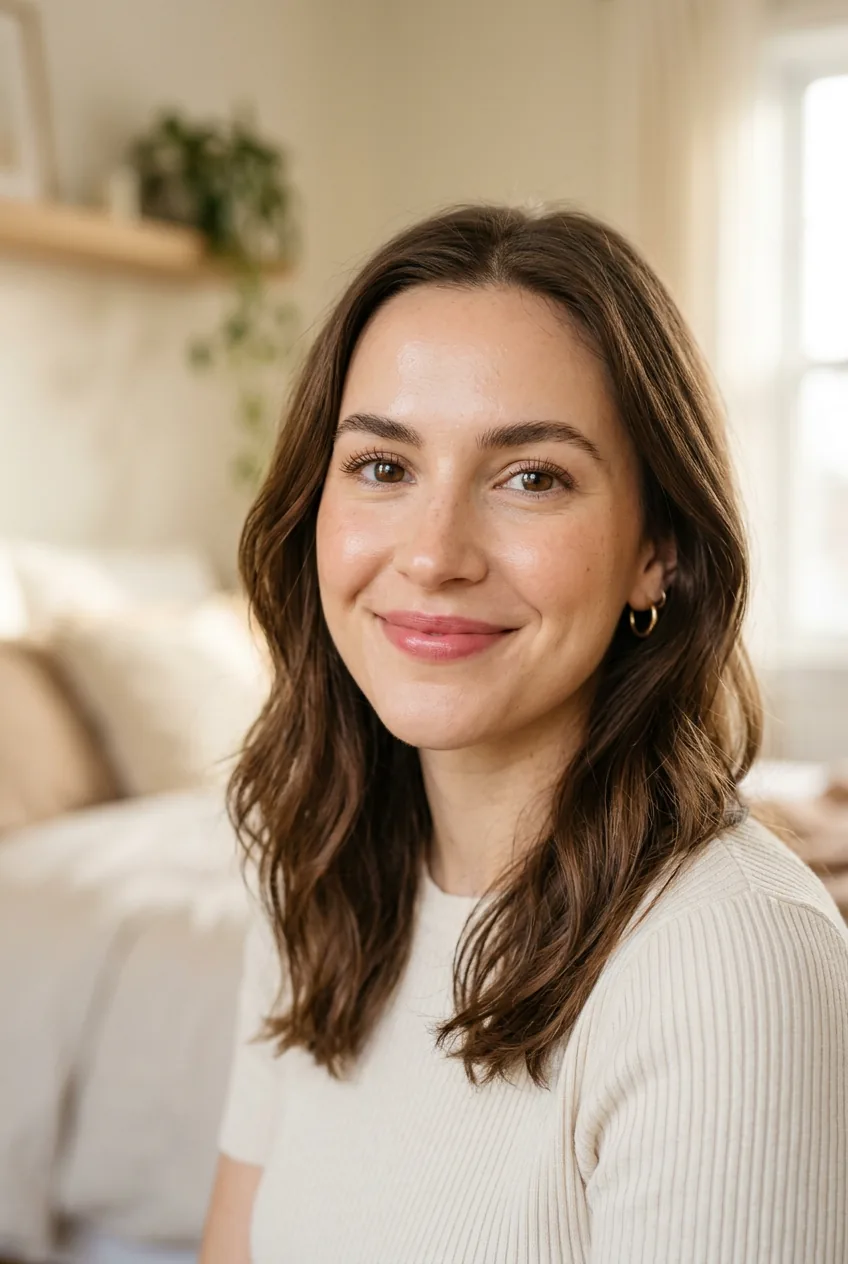 Woman with minimal five-minute makeup look showing natural beauty with subtle enhancement