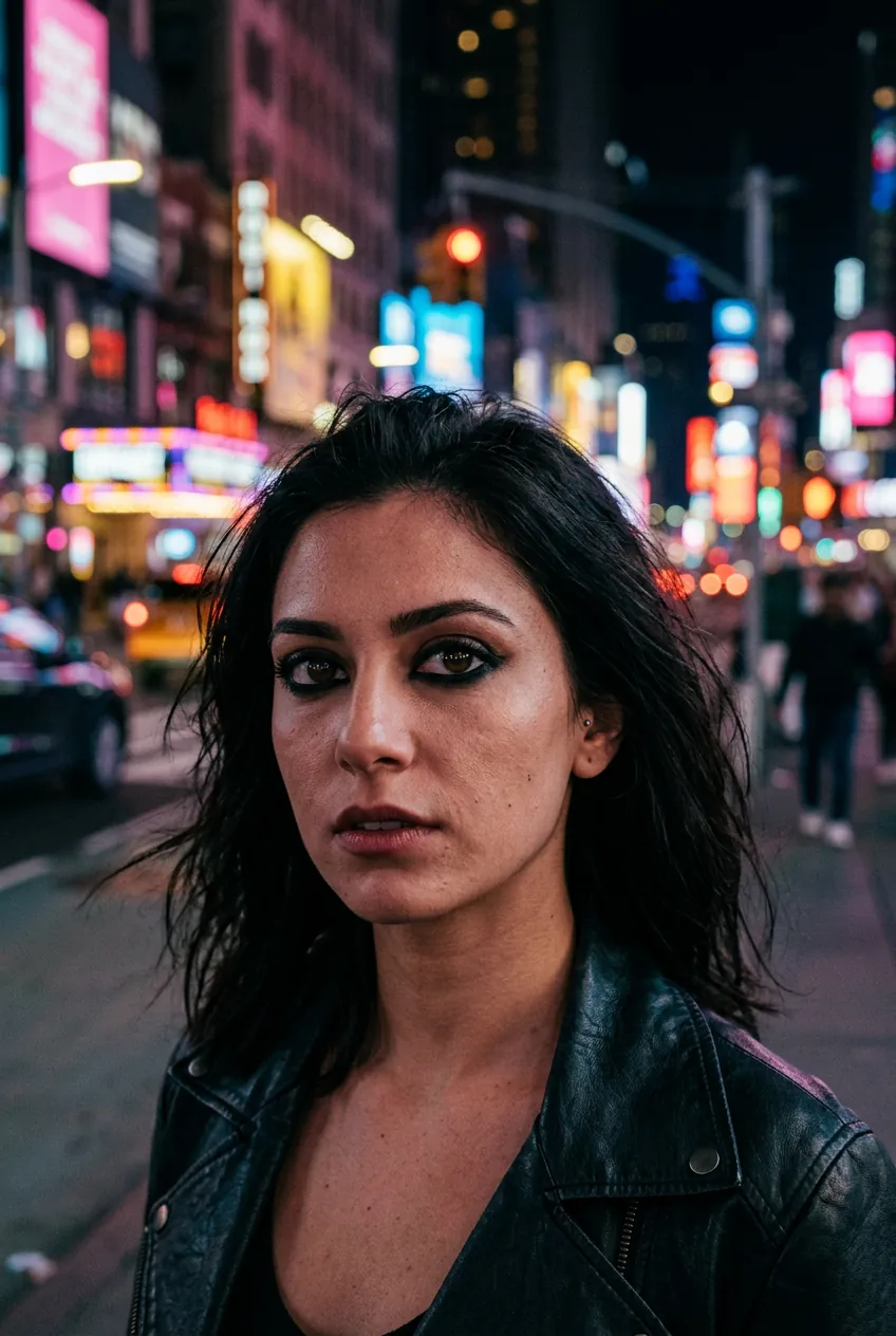 Close-up of woman wearing heavy black eyeliner on bottom waterline with dramatic eye makeup