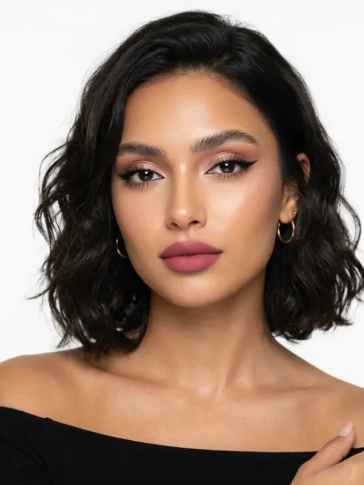 Woman with multiple trending makeup styles showcased in professional beauty portrait