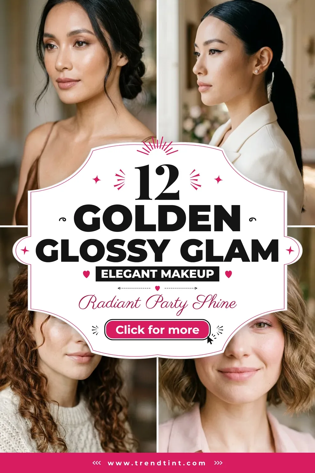 Golden Glossy Elegant Makeup for Glam Nights