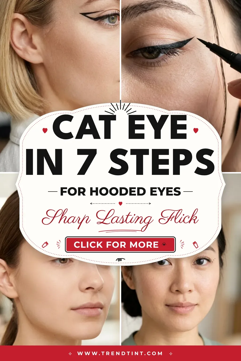 Cat Eye Makeup in 7 Steps With a 12-Hour Sharp Flick