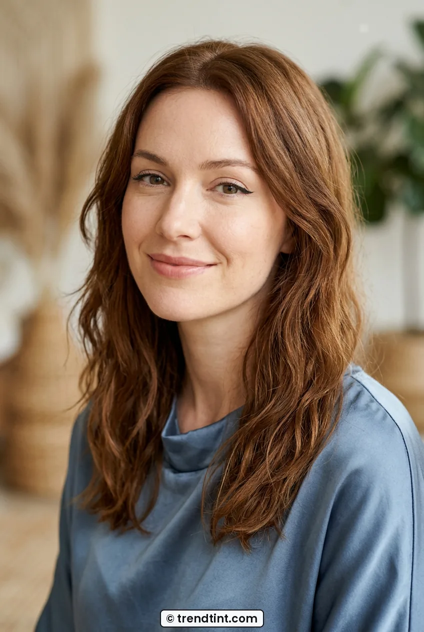 Woman wearing soft short kitten flick with natural lashes and dewy skin